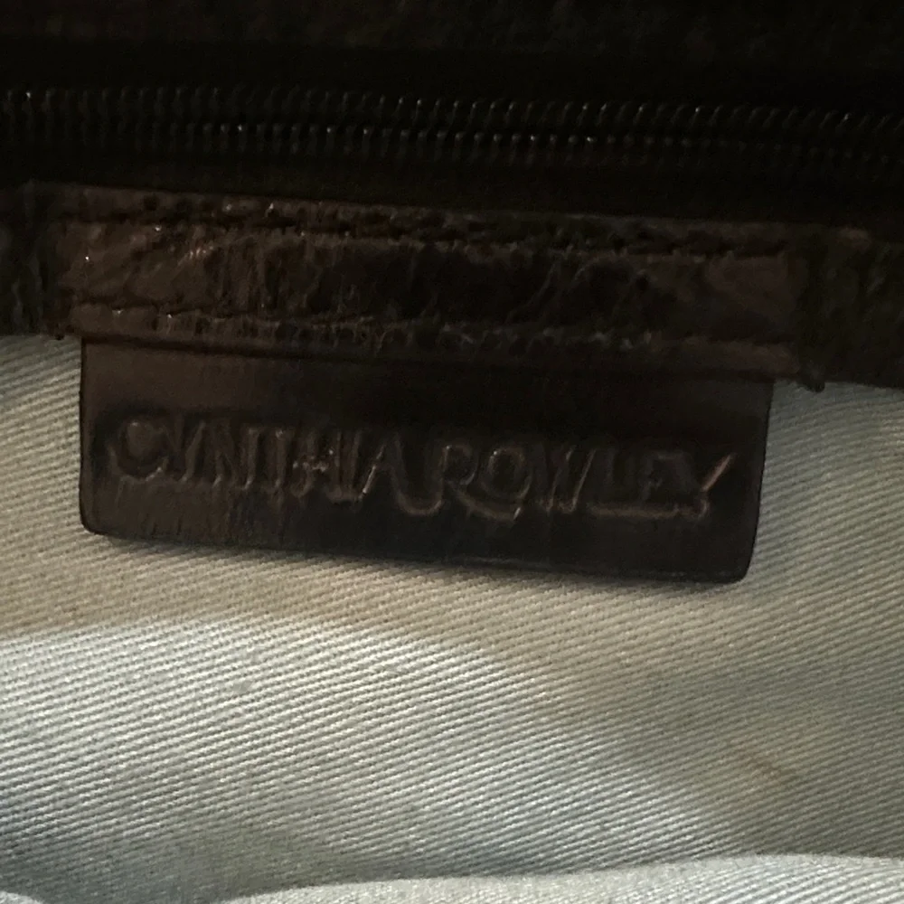 Cynthia Rowley Black Textured Leather Shoulder Bag with Gold Accents - Picture 2 of 10